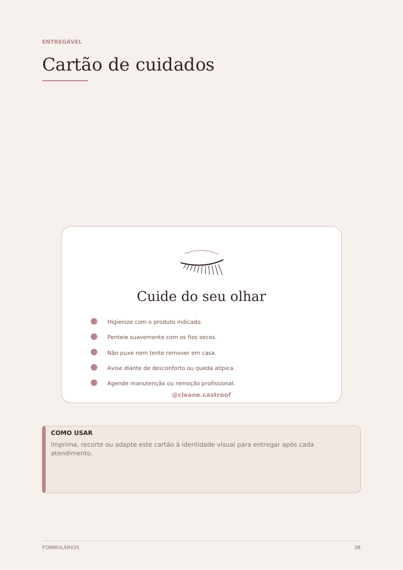 Cartão de cuidados